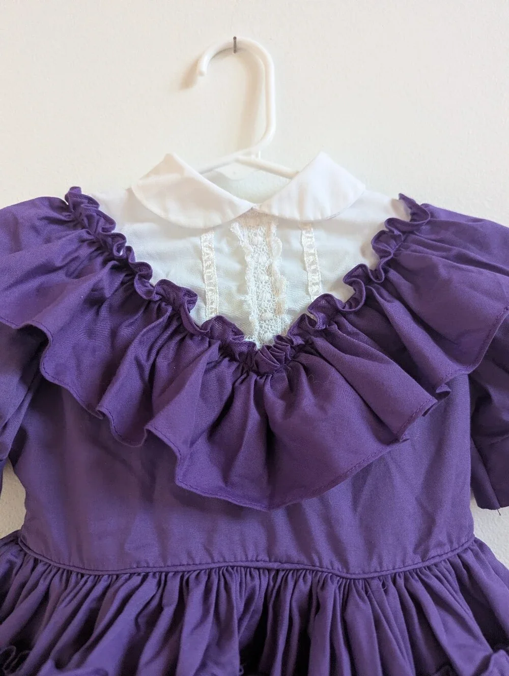 Vtg Martha's Miniatures Dress 3T Purple Ruffle Pageant Holidays